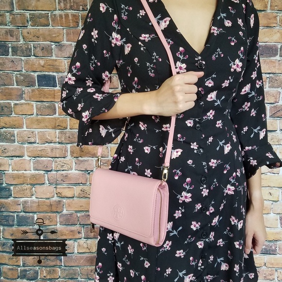 🔽 Tory Burch Bombe flat crossbody wallet cameo - Picture 2 of 8